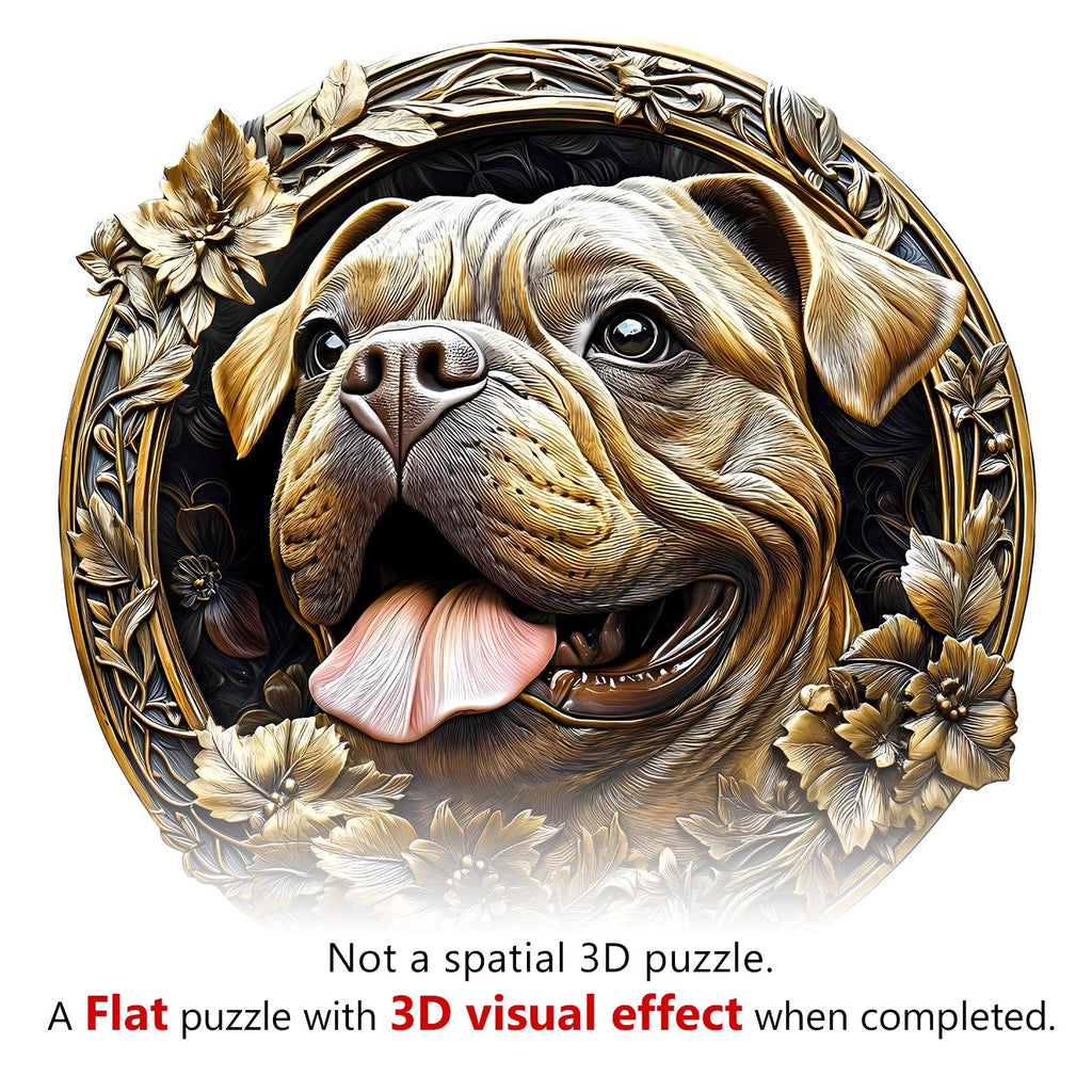 Whimsical Wooden Jigsaw Puzzle - 3D Metal French Bulldog - pickApuzzle