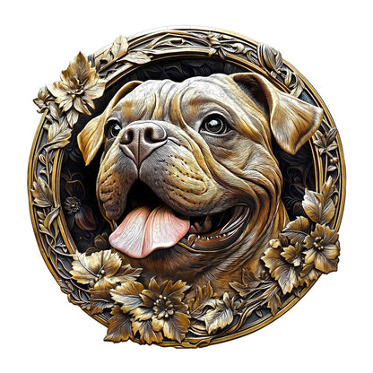 Ausgefallenes Holz-Puzzle – 3D Metall Französische Bulldogge