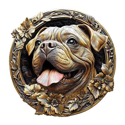 Whimsical Wooden Jigsaw Puzzle-3D Metal French Bulldog