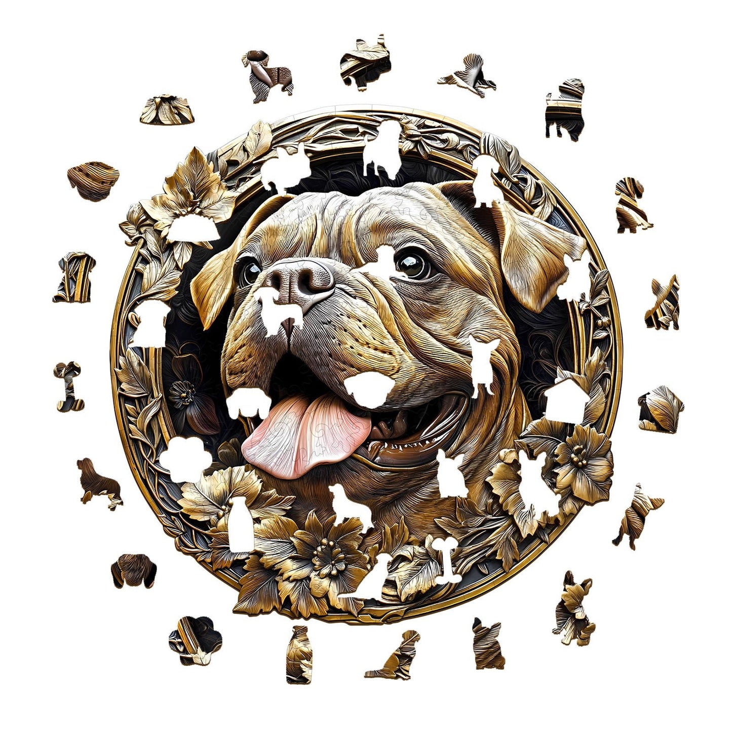 Whimsical Wooden Jigsaw Puzzle - 3D Metal French Bulldog - pickApuzzle