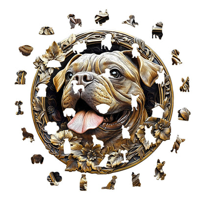 Whimsical Wooden Jigsaw Puzzle - 3D Metal French Bulldog - pickApuzzle