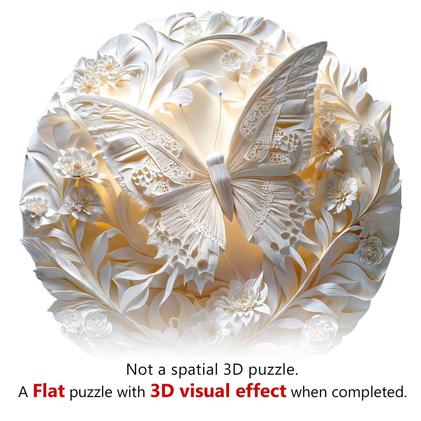 Whimsical Wooden Jigsaw Puzzle - 3d paper butterfly - pickApuzzle