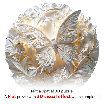 Whimsical Wooden Jigsaw Puzzle - 3d paper butterfly - pickApuzzle