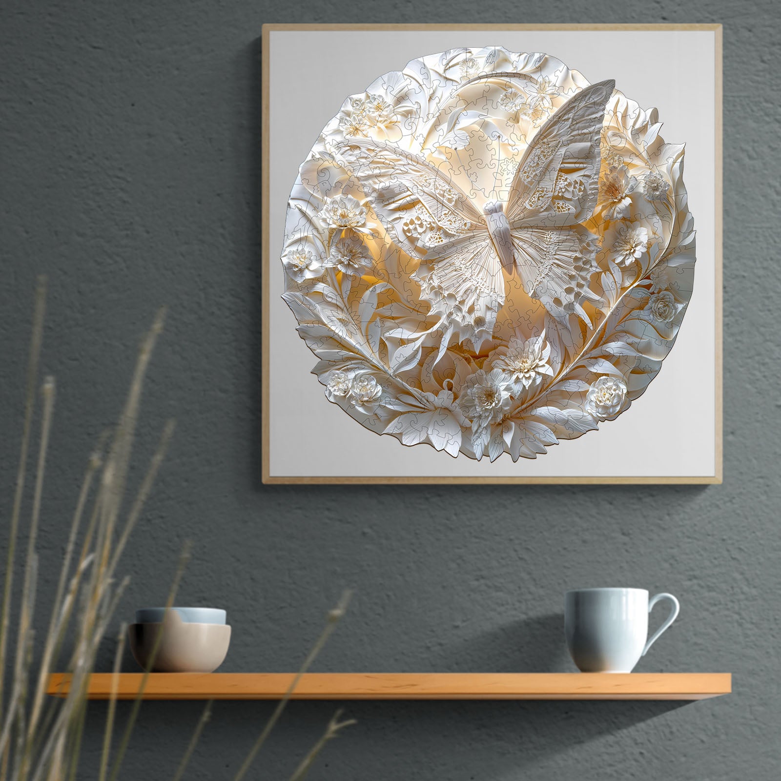 Whimsical Wooden Jigsaw Puzzle - 3d paper butterfly - pickApuzzle
