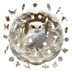 Whimsical Wooden Jigsaw Puzzle - 3D Paper Carved Owl - pickApuzzle