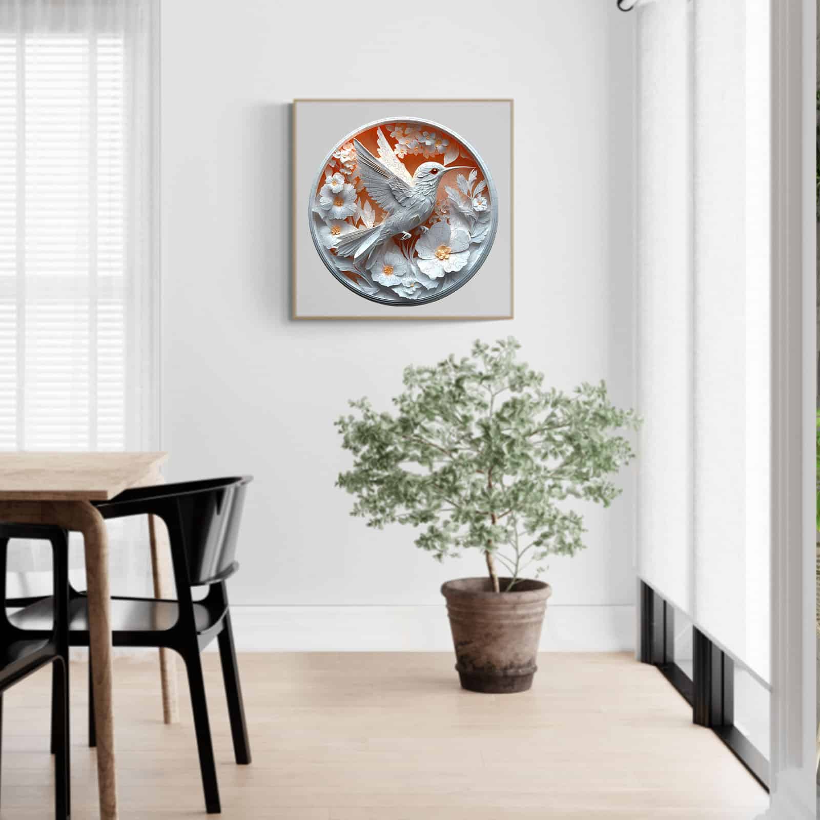 Whimsical Wooden Jigsaw Puzzle - 3D Paper Hummingbird - pickApuzzle