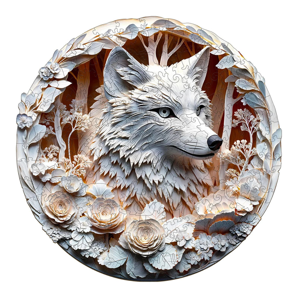 Whimsical Wooden Jigsaw Puzzle-3D Wolf-1