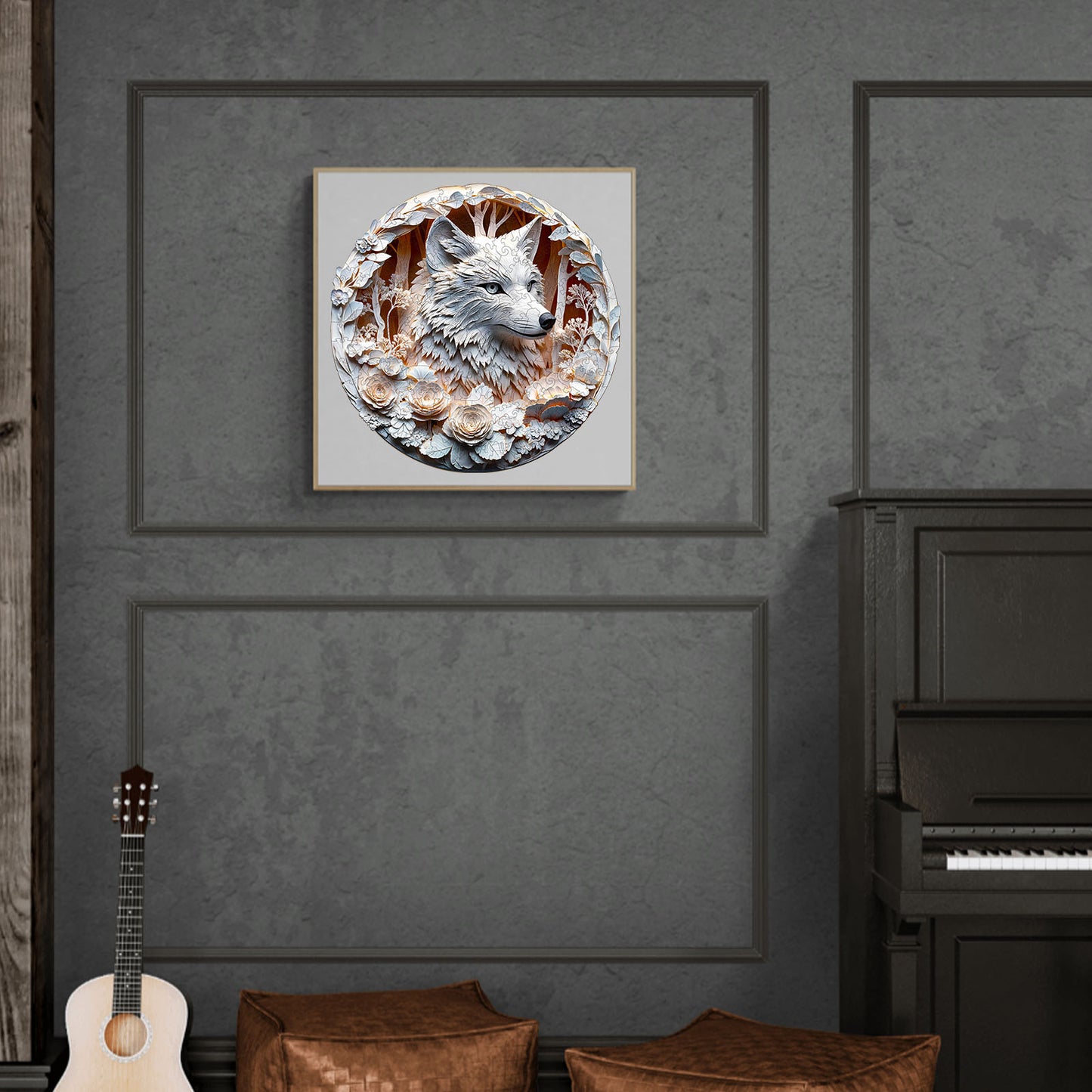 Whimsical Wooden Jigsaw Puzzle - 3D Wolf - 1 - pickApuzzle