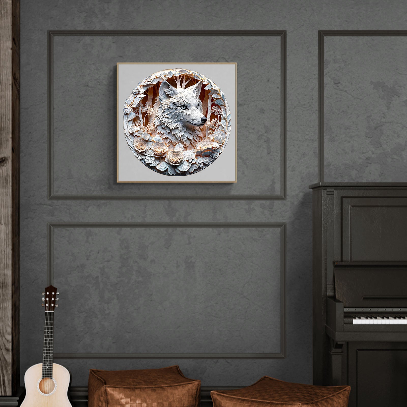 Whimsical Wooden Jigsaw Puzzle - 3D Wolf - 1 - pickApuzzle