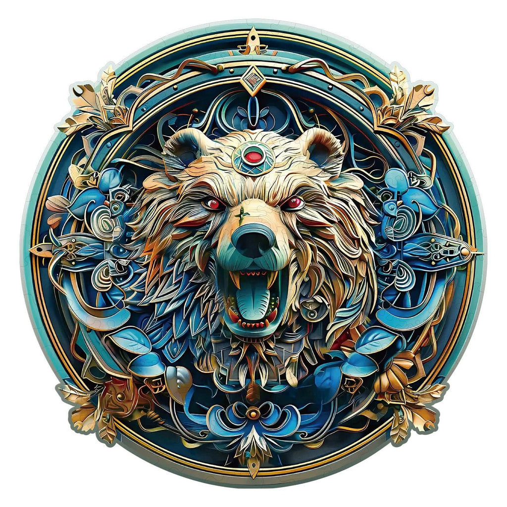 Whimsical Wooden Jigsaw Puzzle- Angry Bear