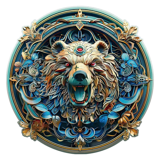 Whimsical Wooden Jigsaw Puzzle- Angry Bear
