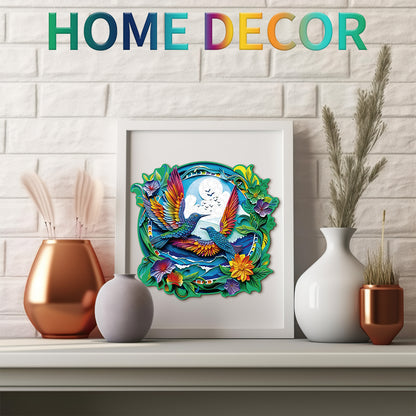 Whimsical Wooden Jigsaw Puzzle - Beautiful hummingbird - pickApuzzle