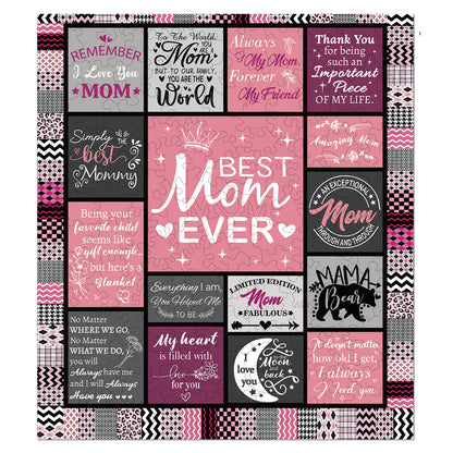 Verspieltes Holzpuzzle – Beste Mama