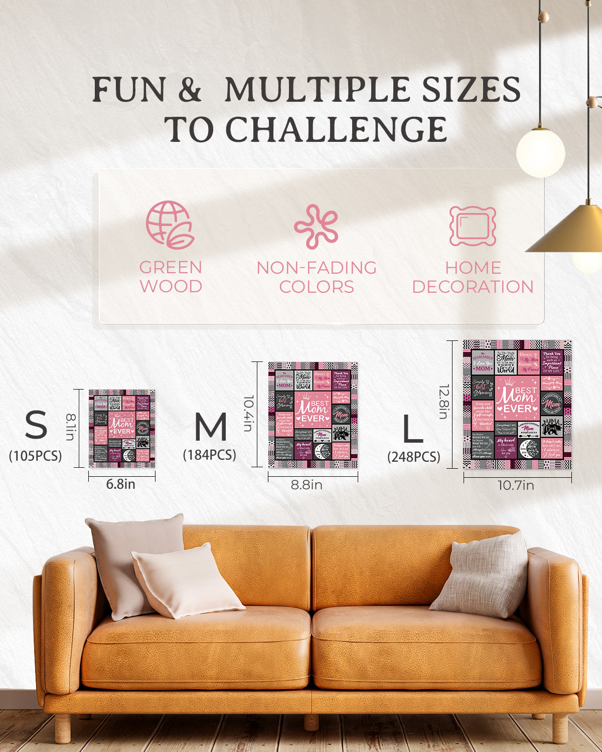 Verspieltes Holzpuzzle – Beste Mama