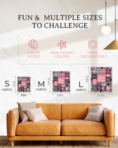 Verspieltes Holzpuzzle – Beste Mama