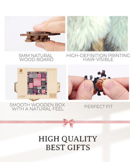 Verspieltes Holzpuzzle – Beste Mama