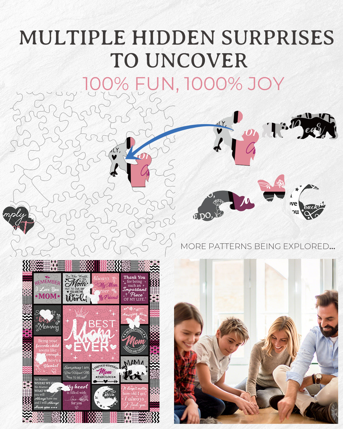 Verspieltes Holzpuzzle – Beste Mama