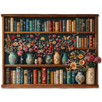 Skurriles hölzernes Puzzle-Bücherregal-Blume
