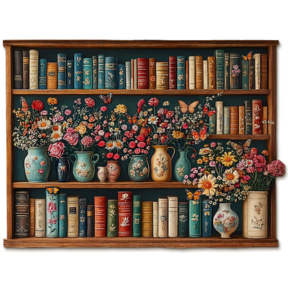Skurriles hölzernes Puzzle-Bücherregal-Blume
