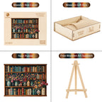 Skurriles hölzernes Puzzle-Bücherregal-Blume