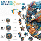 Whimsical Wooden Jigsaw Puzzle-Brave Sea Turtle