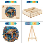 Whimsical Wooden Jigsaw Puzzle-Brave Sea Turtle