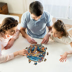 Whimsical Wooden Jigsaw Puzzle-Brave Sea Turtle