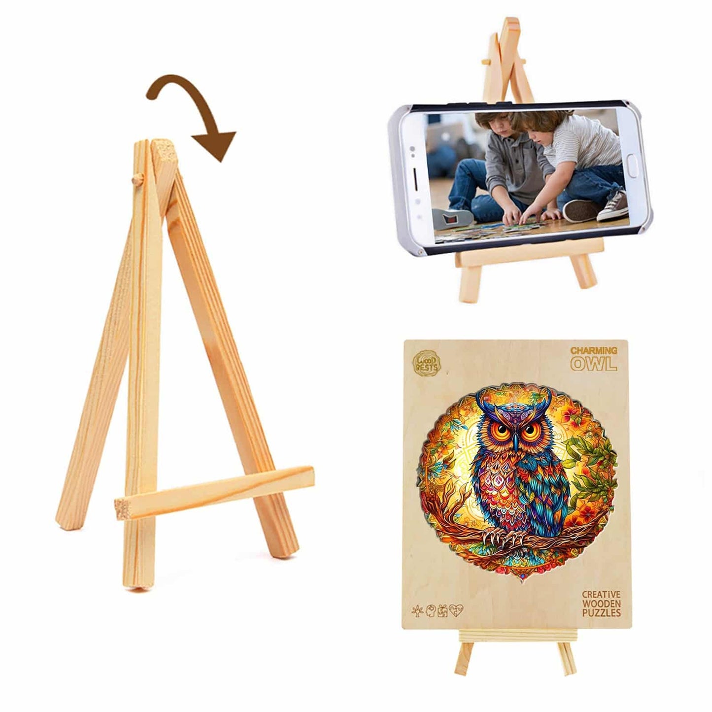 Verspieltes Holzpuzzle – Bezaubernde Eule
