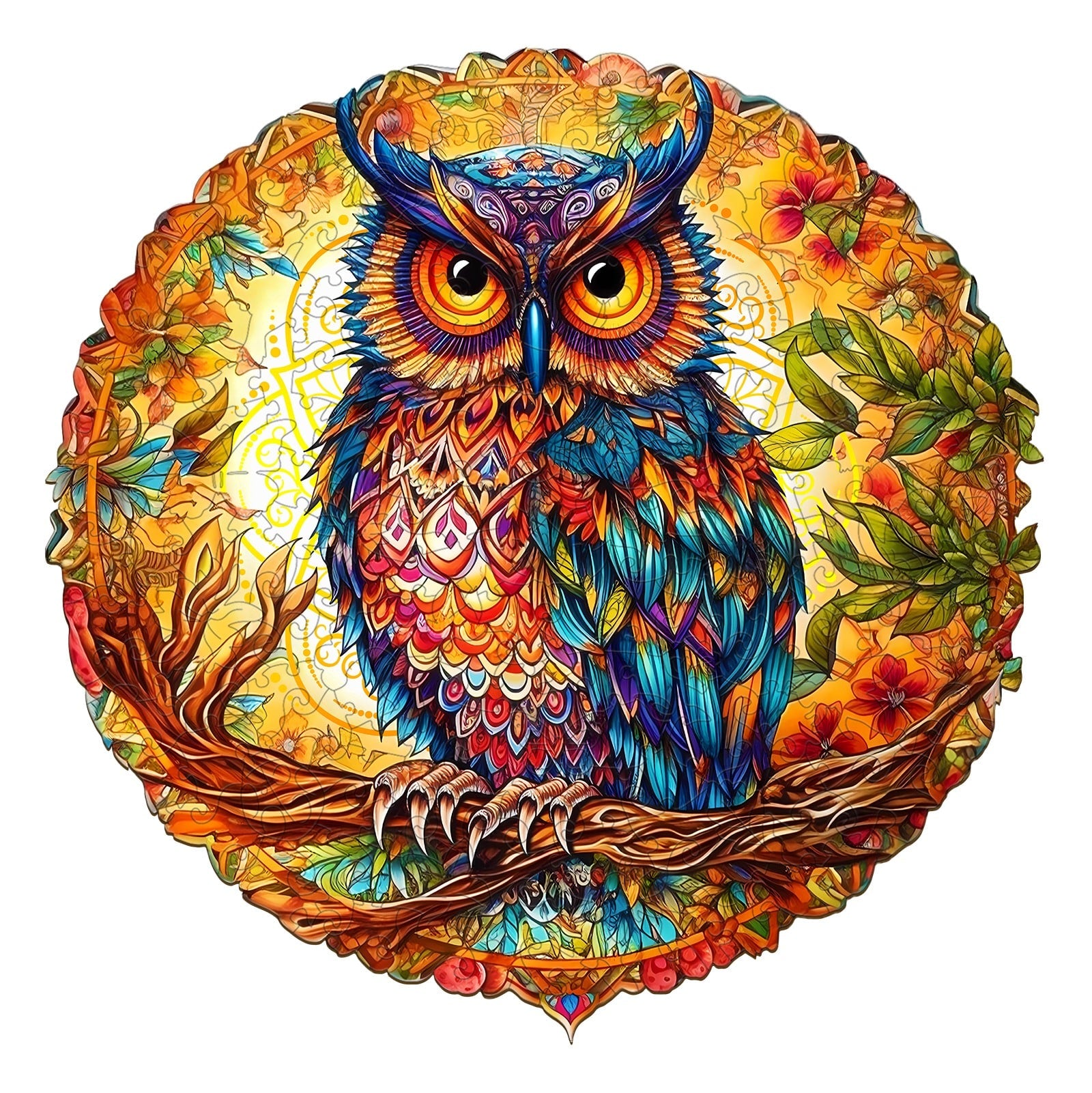 Whimsical Wooden Jigsaw Puzzle- Charming Owl
