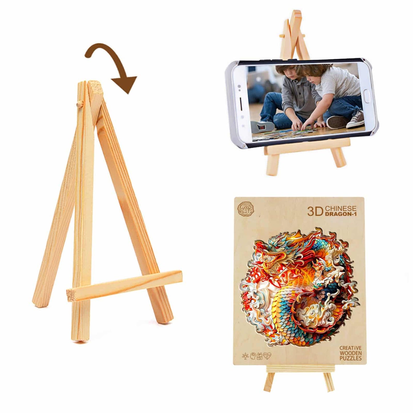 Verträumtes Holzpuzzle – Chinesischer Drache 1