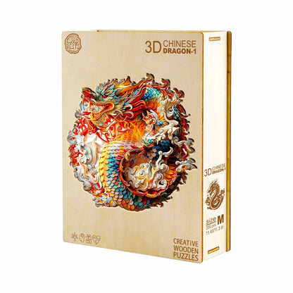 Verträumtes Holzpuzzle – Chinesischer Drache 1