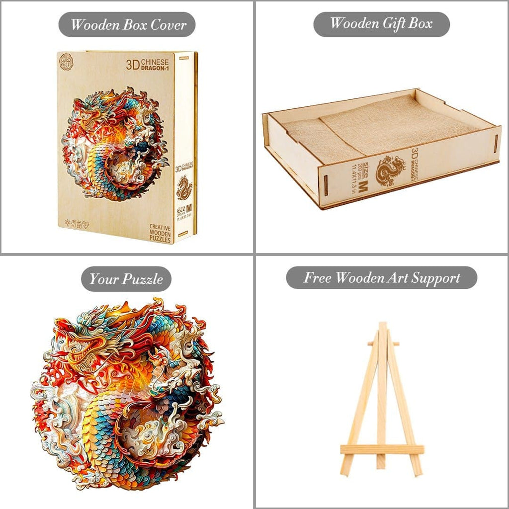 Whimsical Wooden Jigsaw Puzzle-Chinese Dragon 1