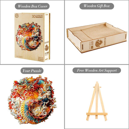 Verträumtes Holzpuzzle – Chinesischer Drache 1