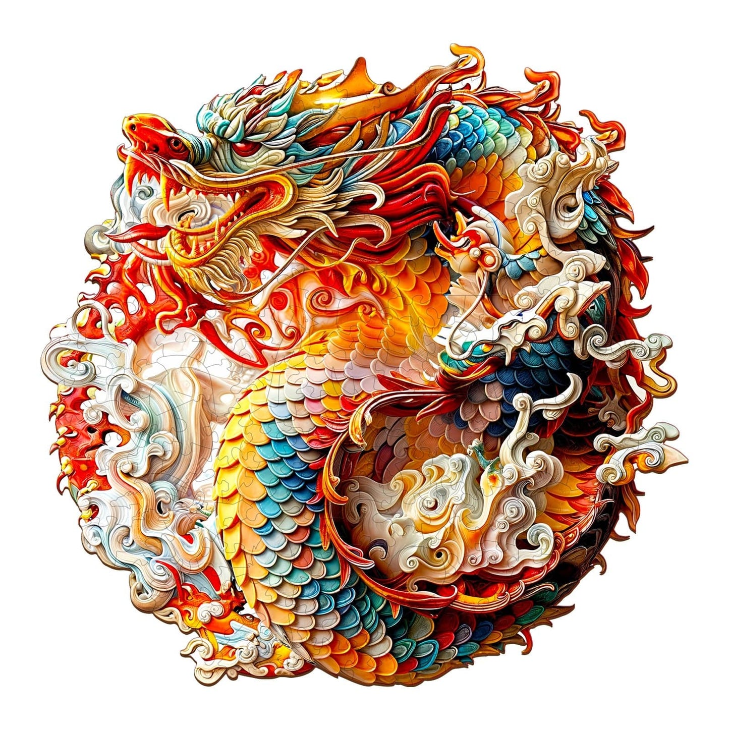 Verträumtes Holzpuzzle – Chinesischer Drache 1