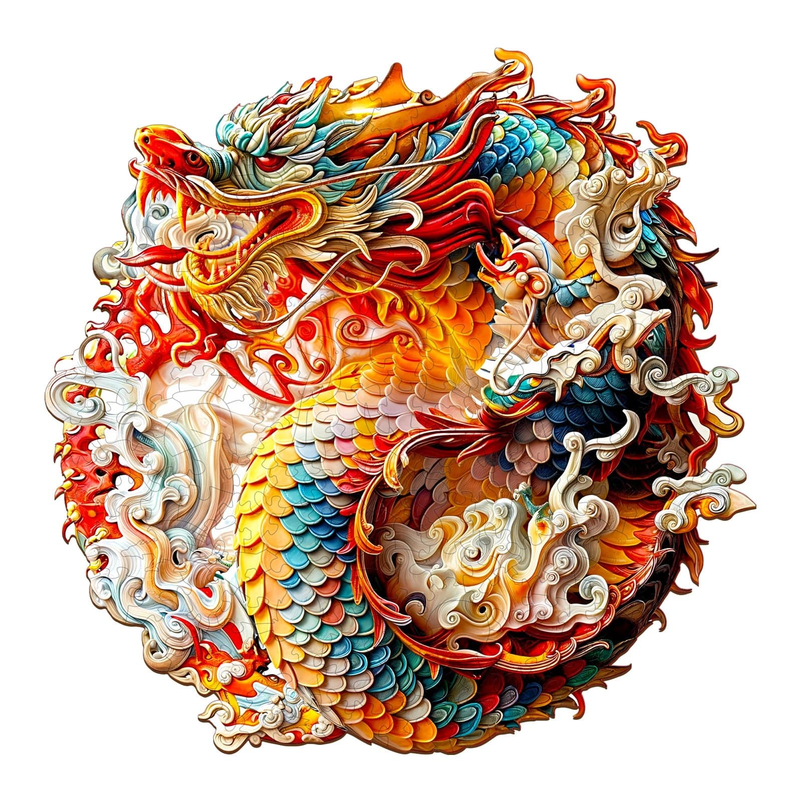 Whimsical Wooden Jigsaw Puzzle-Chinese Dragon 1