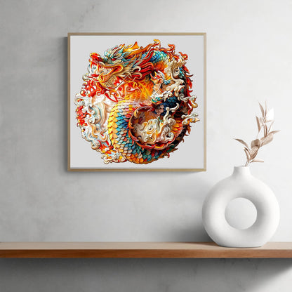 Verträumtes Holzpuzzle – Chinesischer Drache 1