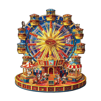 Verspieltes Holzpuzzle - Zirkusriesenrad