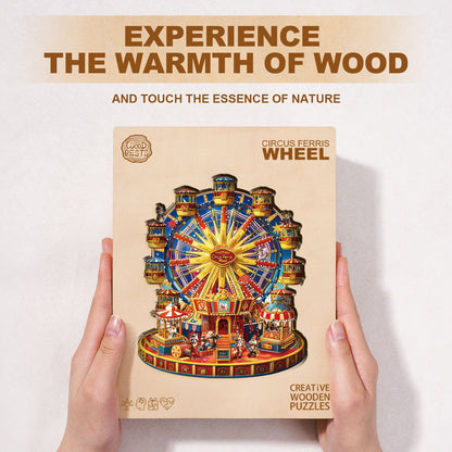 Whimsical Wooden Jigsaw Puzzle - Circus Ferris Wheel - pickApuzzle