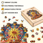 Whimsical Wooden Jigsaw Puzzle - Circus Ferris Wheel - pickApuzzle