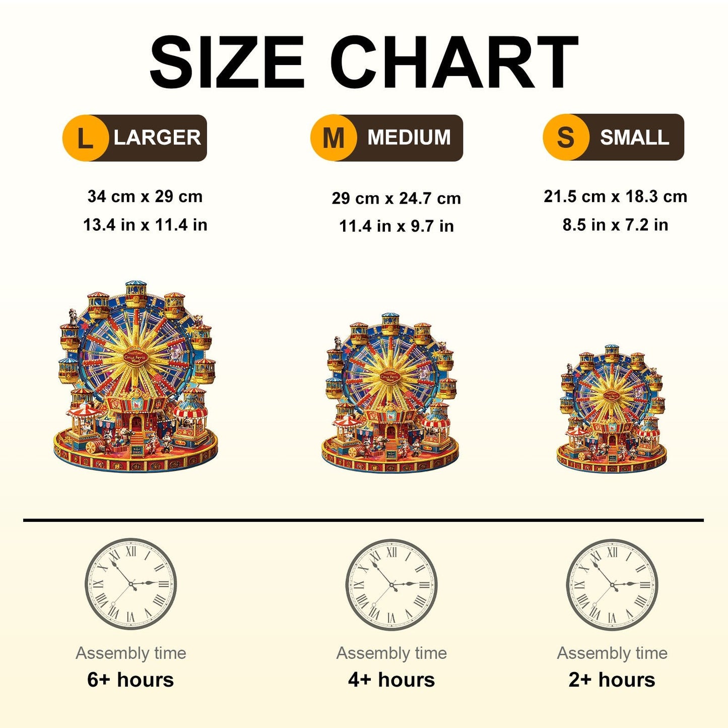 Whimsical Wooden Jigsaw Puzzle - Circus Ferris Wheel - pickApuzzle