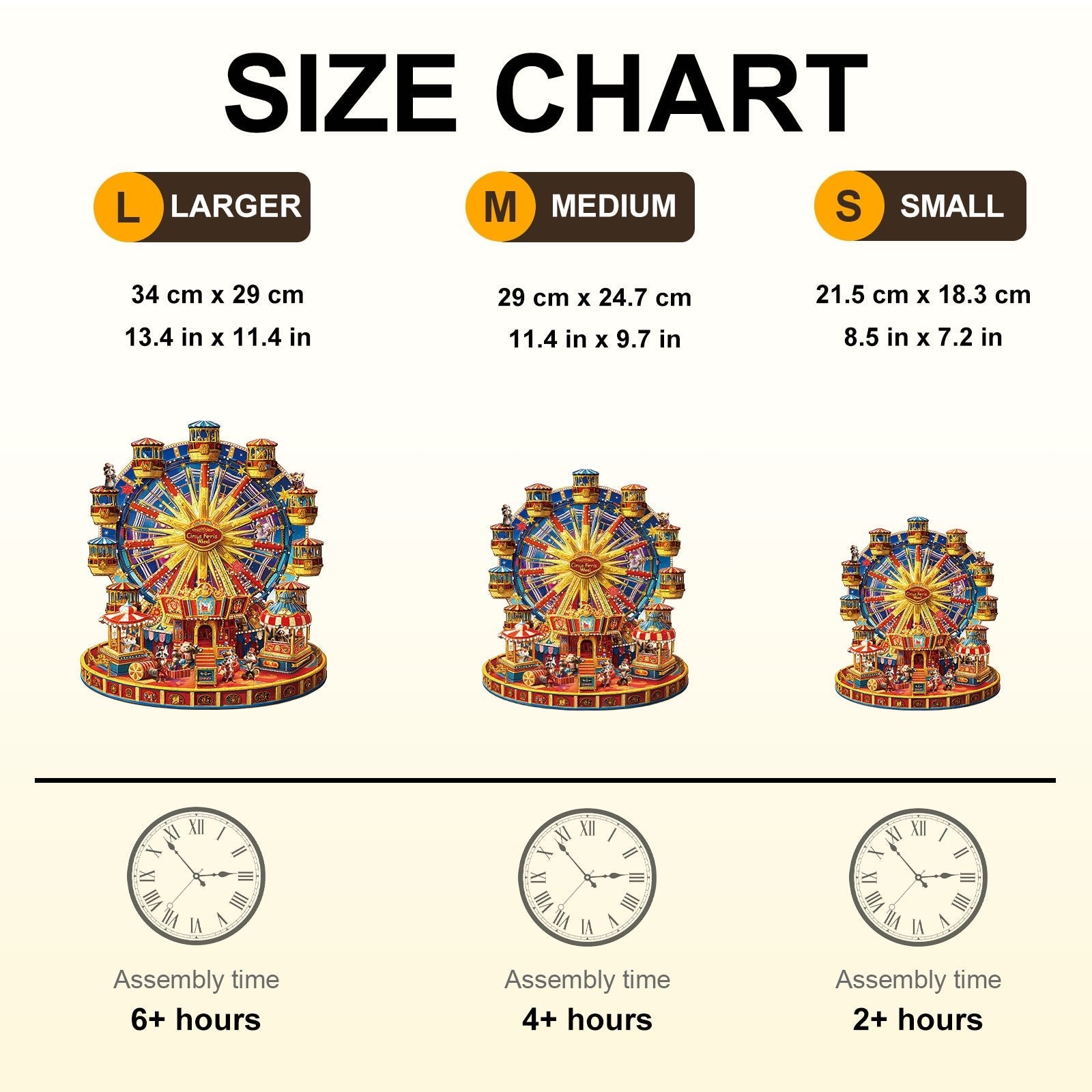 Whimsical Wooden Jigsaw Puzzle - Circus Ferris Wheel - pickApuzzle