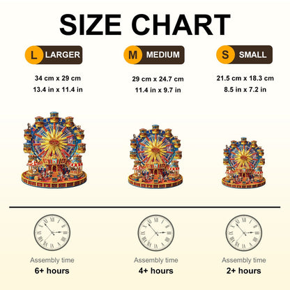 Whimsical Wooden Jigsaw Puzzle - Circus Ferris Wheel - pickApuzzle
