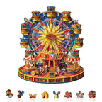 Whimsical Wooden Jigsaw Puzzle - Circus Ferris Wheel - pickApuzzle