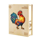 Whimsical Wooden Jigsaw Puzzle - colored Rooster - pickApuzzle