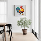 Whimsical Wooden Jigsaw Puzzle - colored Rooster - pickApuzzle