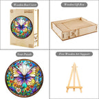 Whimsical Wooden Jigsaw Puzzle - Colorful Butterfly - pickApuzzle
