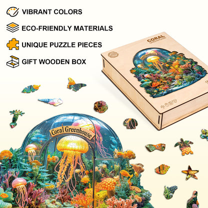 Skurriles Holz-Puzzle - Korallen-Gewächshaus