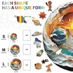 Puzzle en bois fantaisiste - Voyage interplanétaire