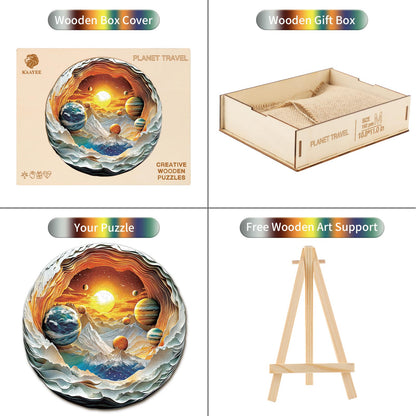 Launiges Holzpuzzle - Planetenreise