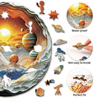 Puzzle en bois fantaisiste - Voyage interplanétaire
